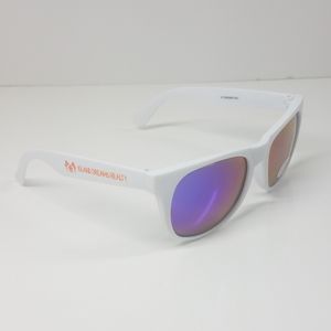 White Frames Blue Mirrored UV Sunglasses